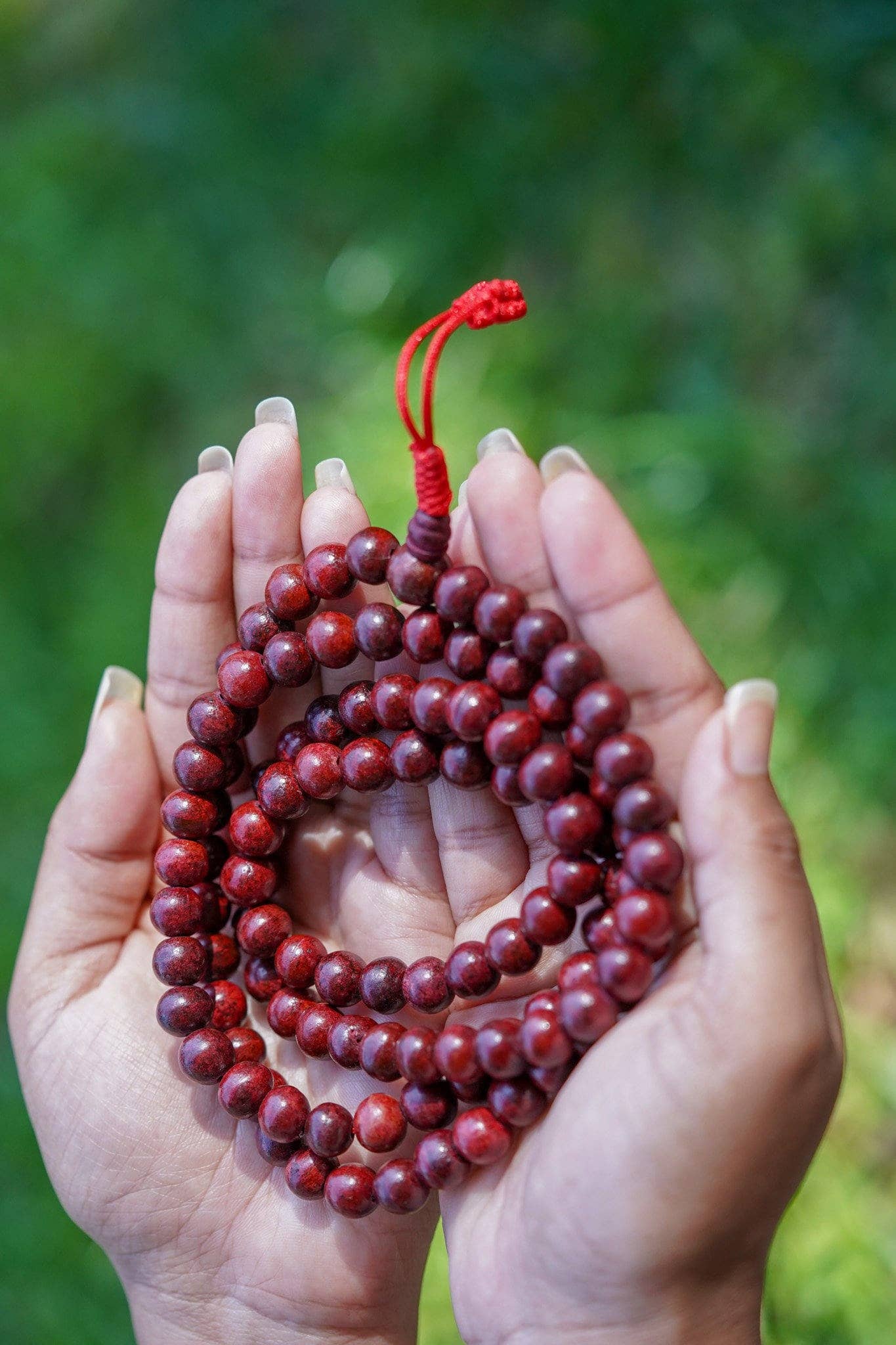 Collier Mala apaisant en bois de rose NEPAL