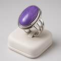 Bague charoite Russie AA argent 925