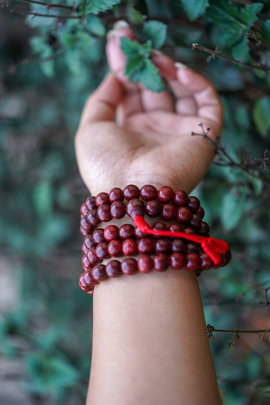 Collier Mala apaisant en bois de rose NEPAL
