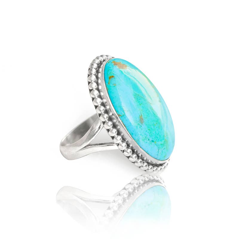 Bague Talisman Terrecrest en Argent 925 avec Turquoise Mohave Bleue