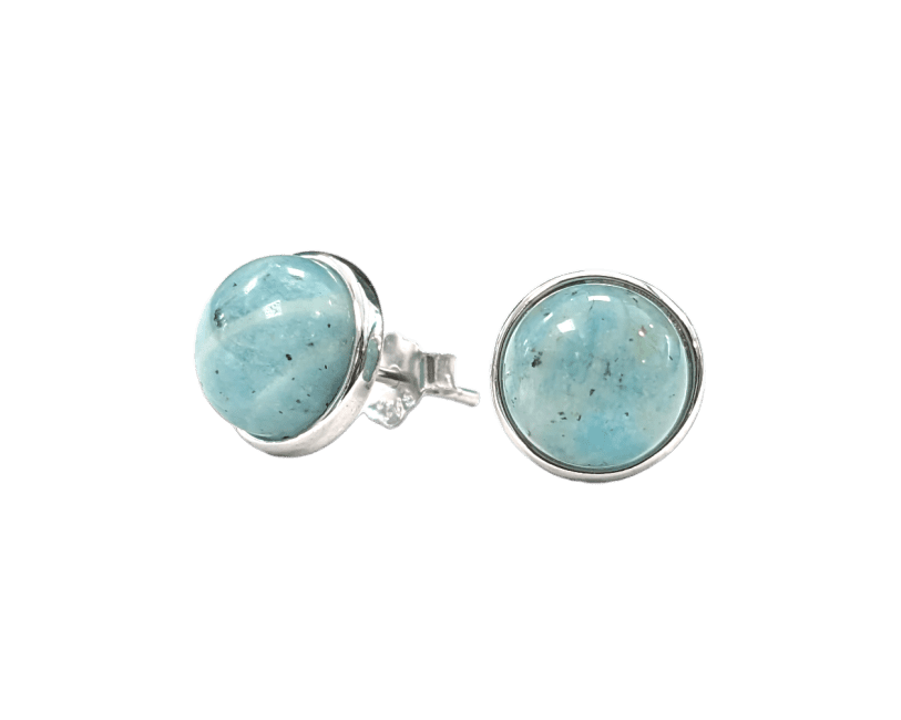 Boucles d'Oreilles Argent 925 - Amazonite AA 8mm