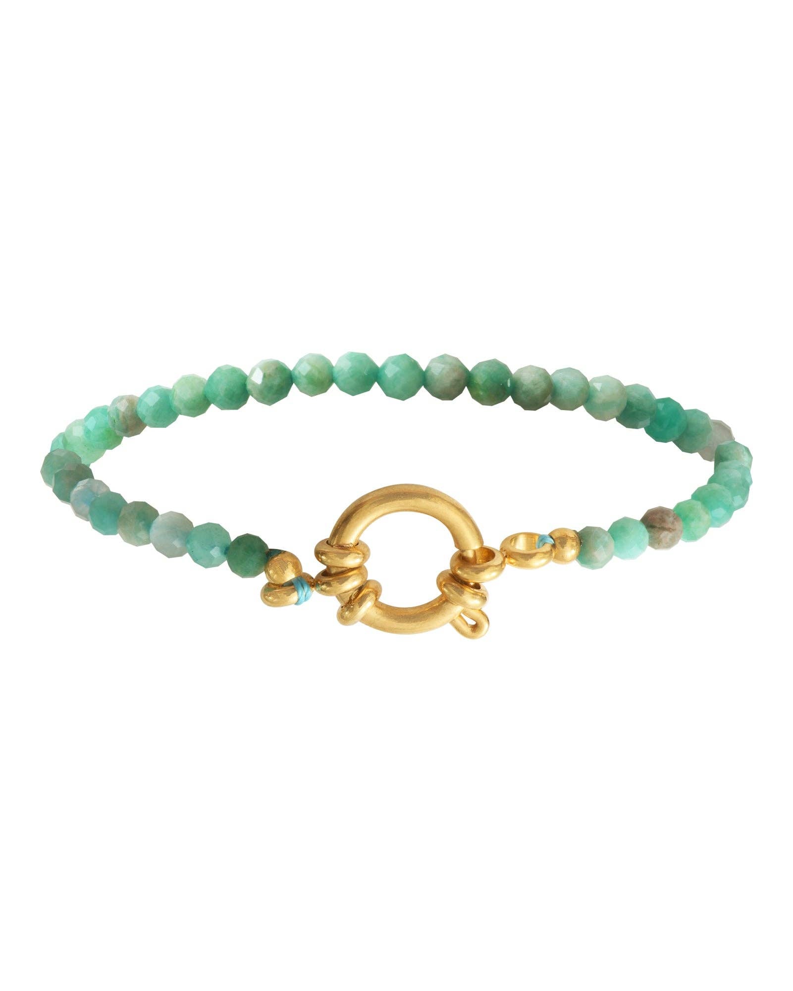 Bracelet NEIGE perles Amazonite
