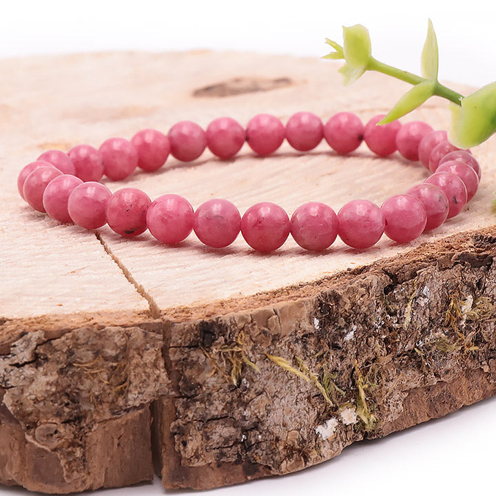Bracelet boule 08mm rhodonite Brésil AAA