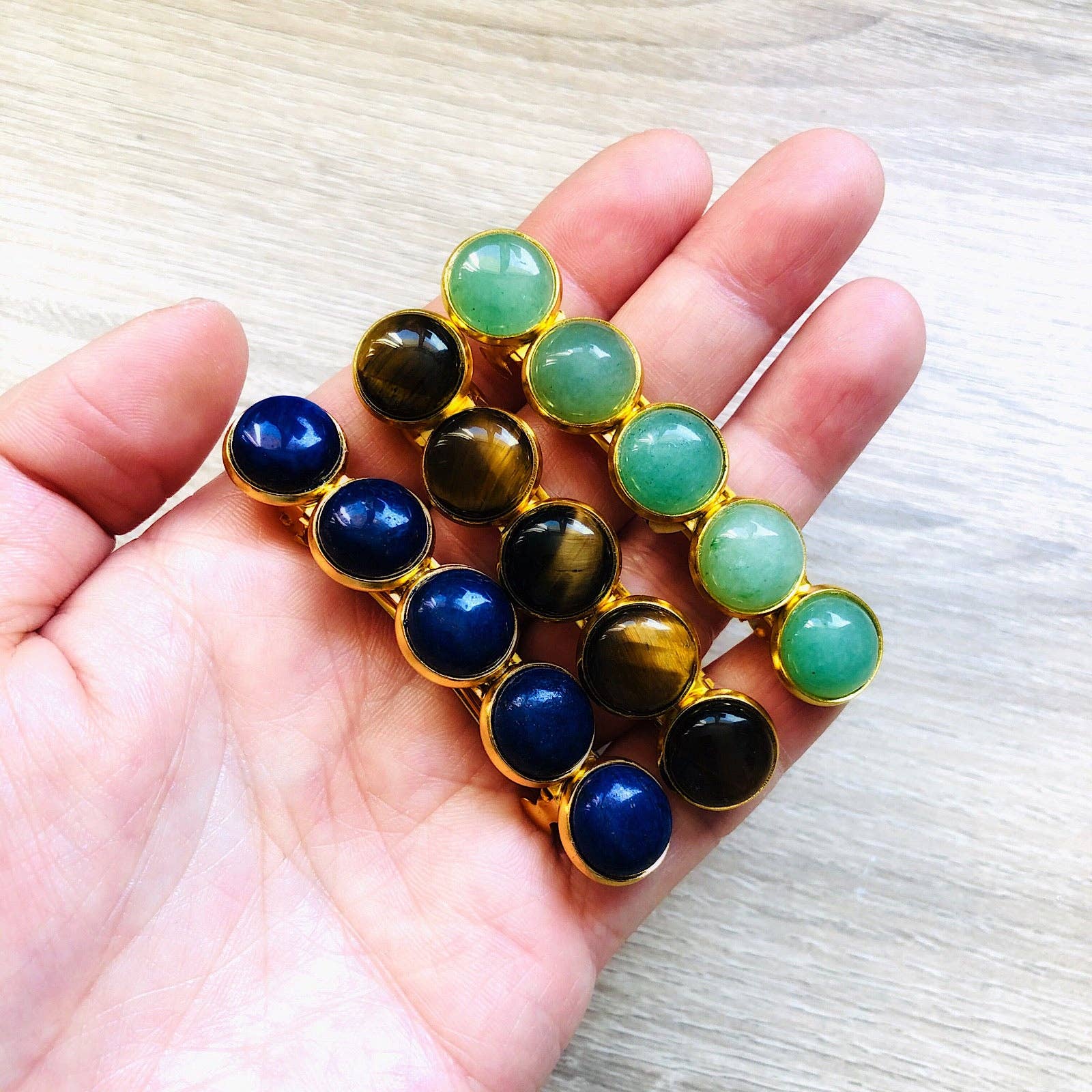 Grande barrette Estelle pierres naturelles