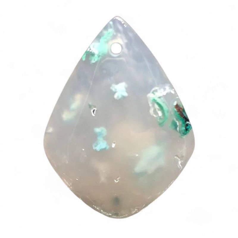 Pendentif calcédoine crucifère Indonésie AA argent 925