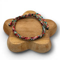 Bracelet tibétain tressé - modèle fin Rouge blanc vert