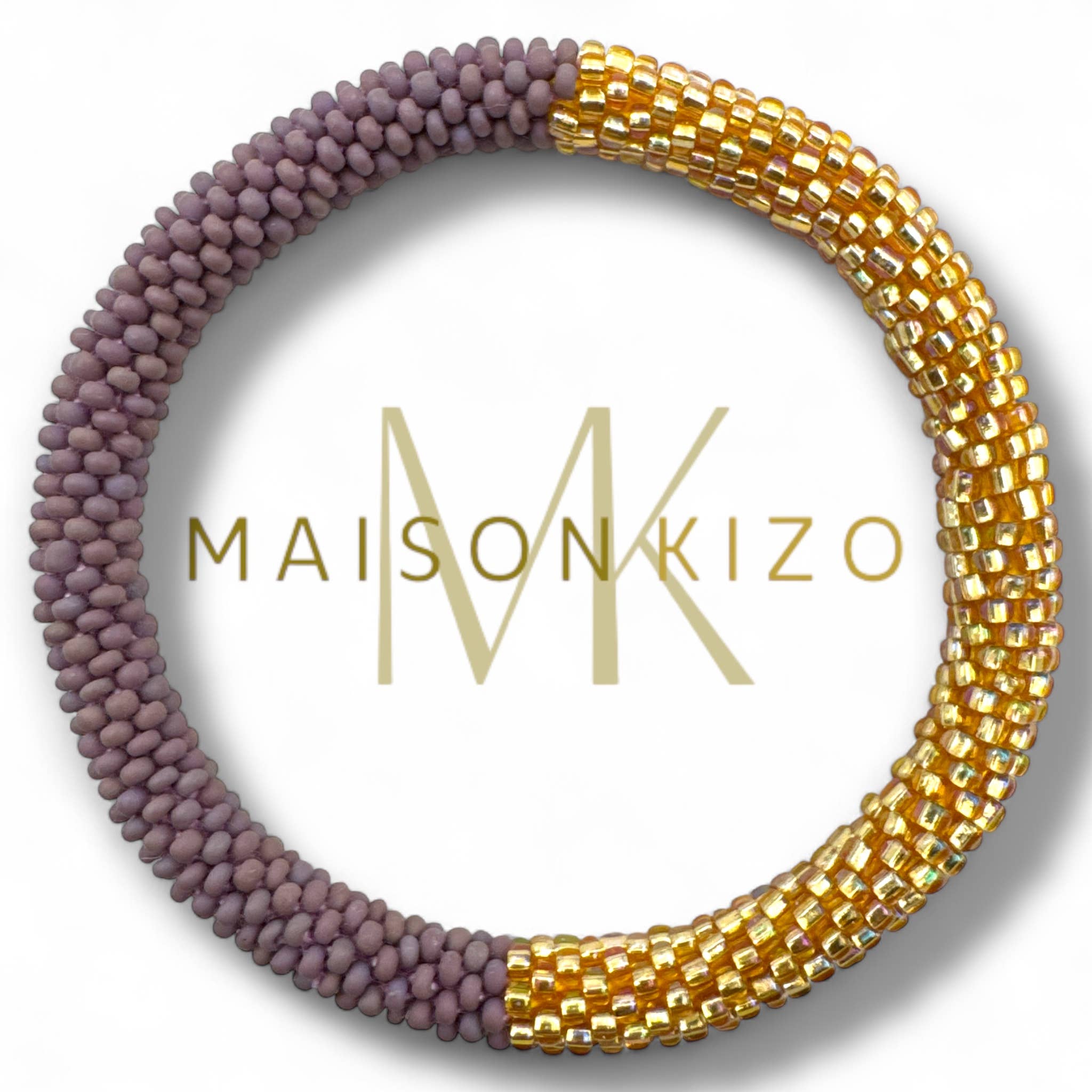 Nouvelle collection A/H 2026 Bracelet népalais B26 parme violet clair doré bi color