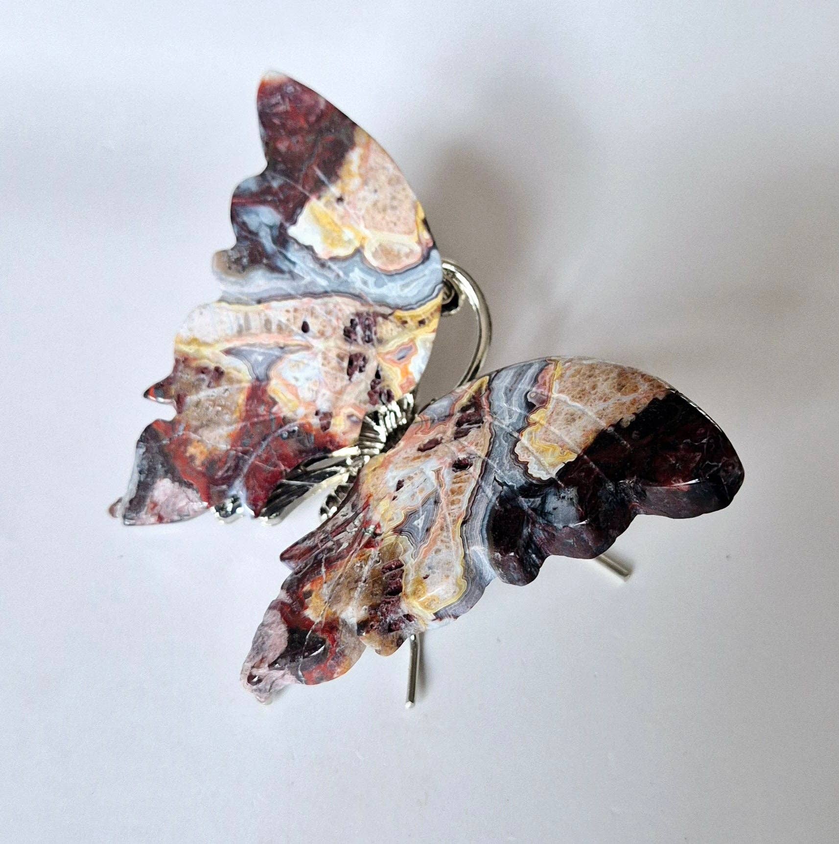 Papillon en cristal d'Agate mexicaine