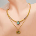 Collier Double Labradorite pendentif oeil