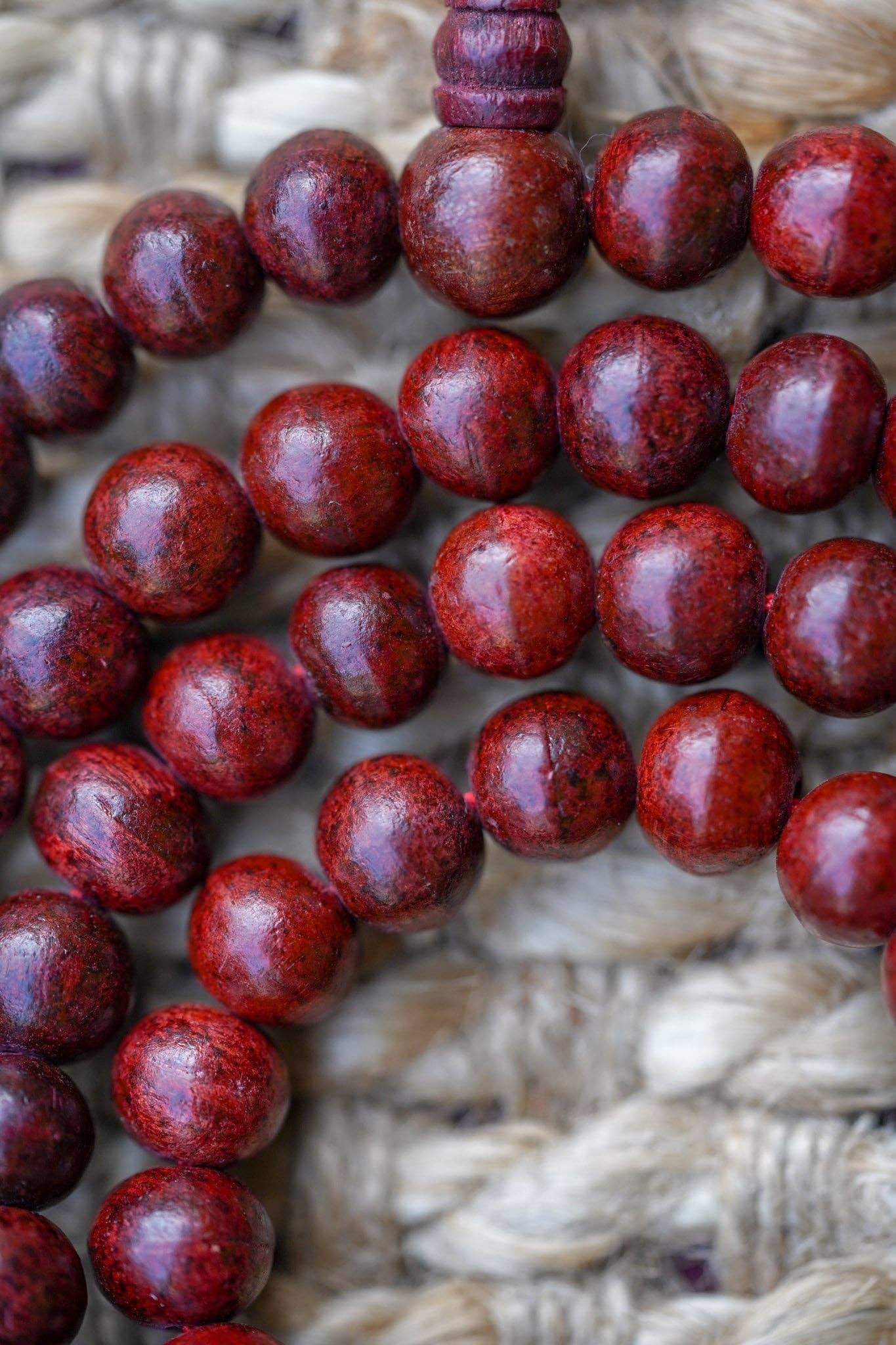 Collier Mala apaisant en bois de rose NEPAL