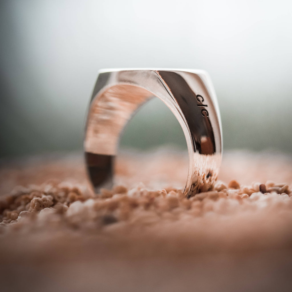Stockholm - Bague à chevalet en argent sterling 925 - Homme