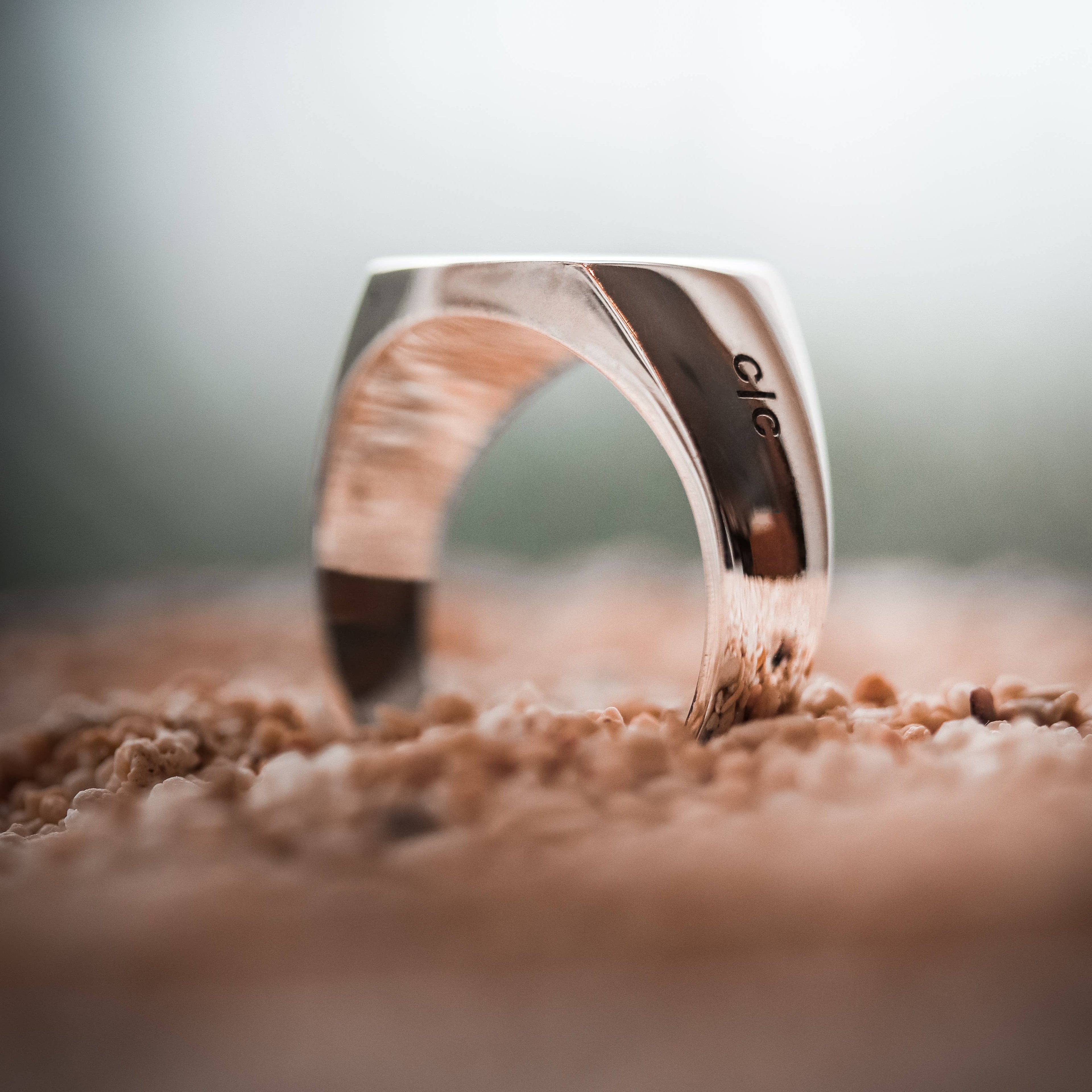 Stockholm - Bague à chevalet en argent sterling 925 - Homme
