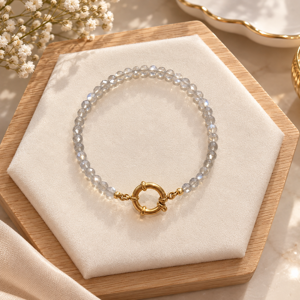 Bracelet Neige Labradorite 4mm AA+