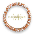 Bracelet népalais E51 Multi color Rose blanc argent