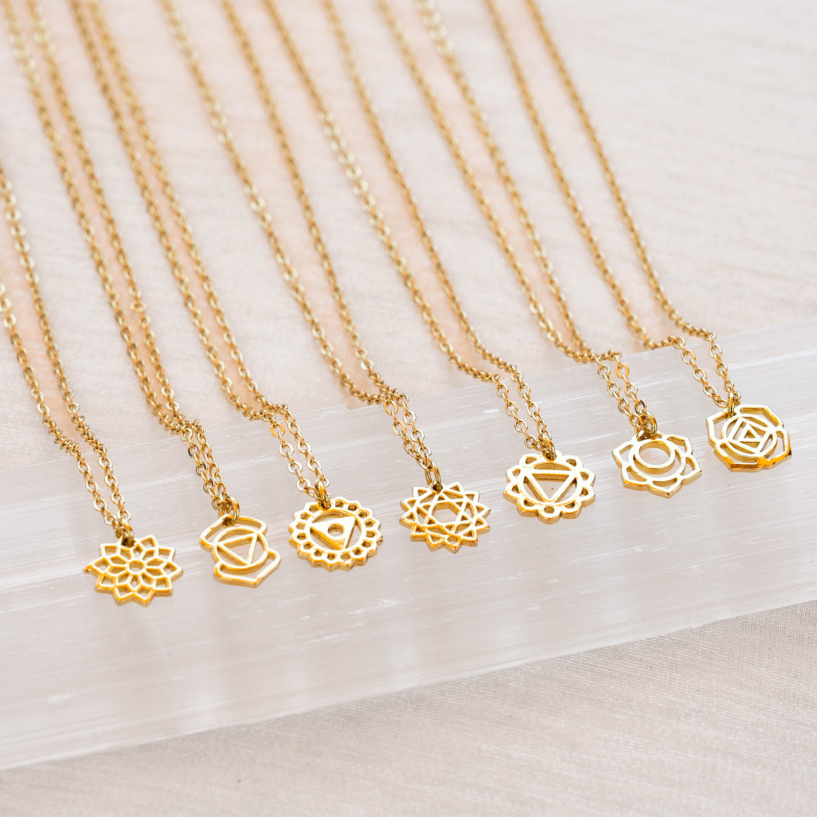 Collier Chakra du Cœur Plaqué Or