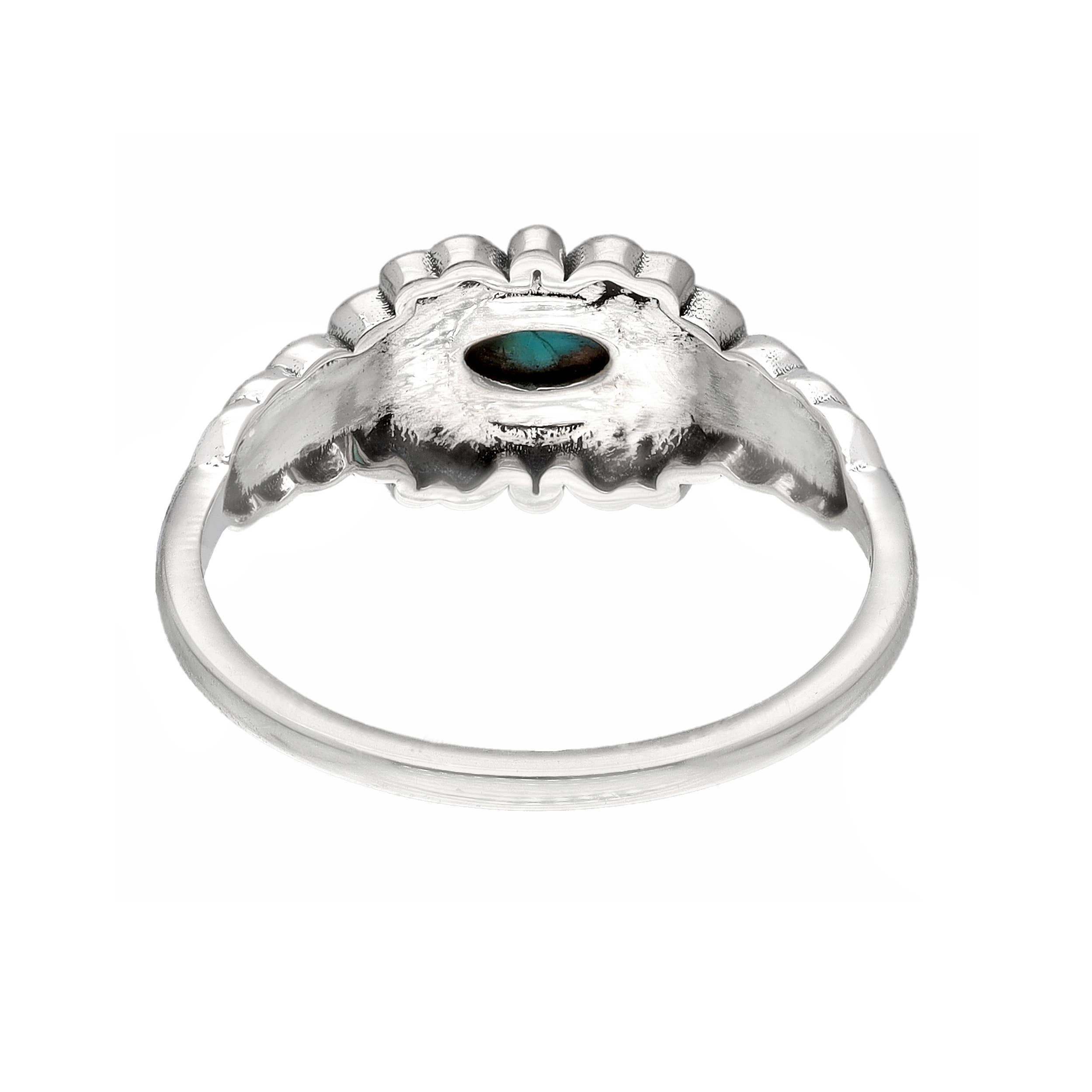Bague solitaire en argent sterling avec turquoise Mohave