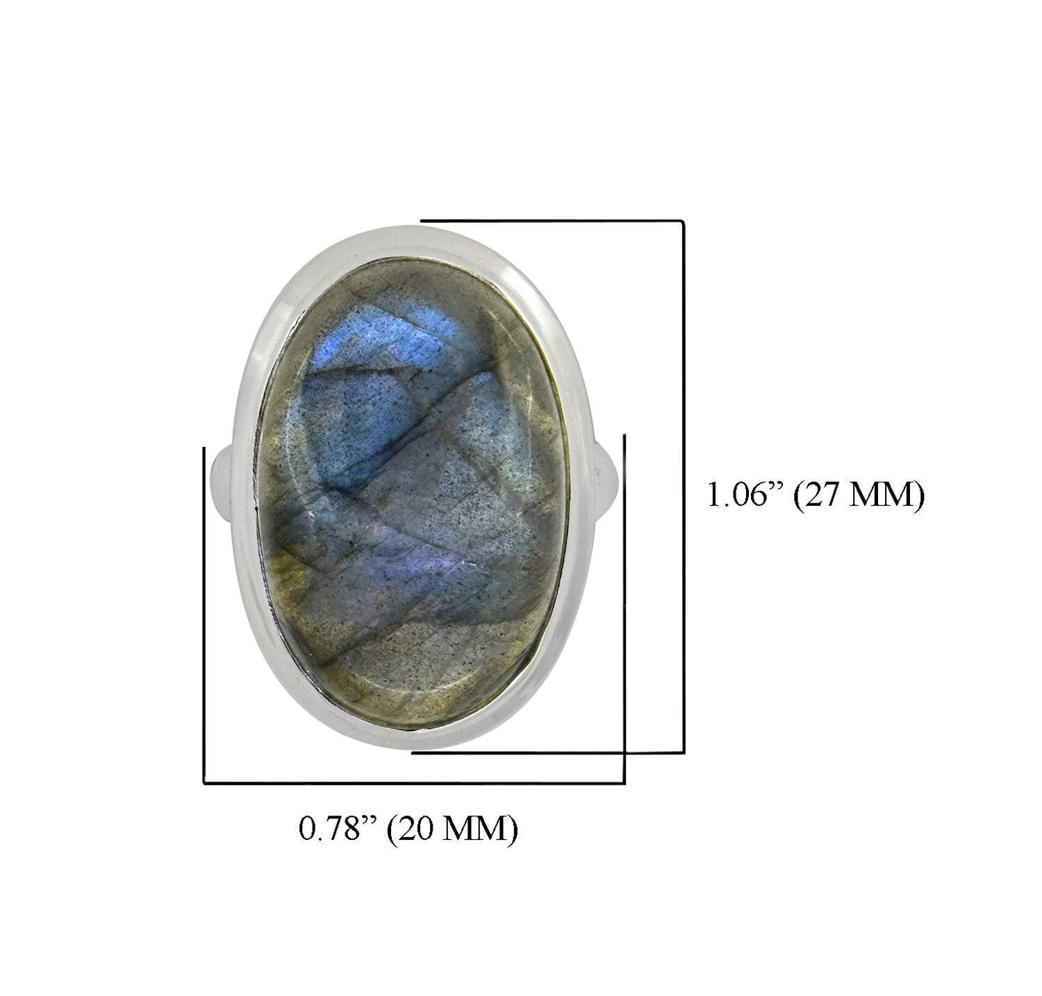 Bague Bohème en argent sterling 925 Labradorite