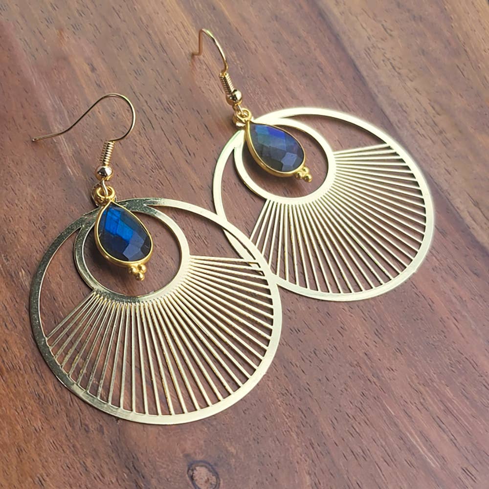 Boucle d'oreille Rhama  labradorite