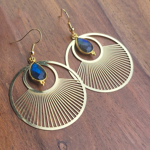 Boucle d'oreille Rhama  labradorite