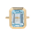 Bague Voûte Céleste en Argent Plaqué Or avec Topaze Bleu Ciel