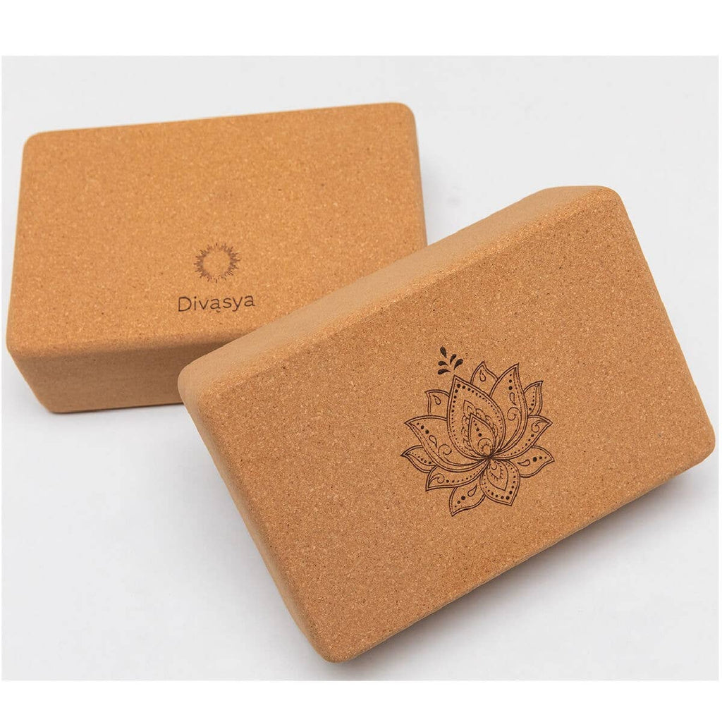 Yoga - Brique de yoga en liège | taille moyenne | coins arrondis | 22,5 x 15 x 7,5 cm
