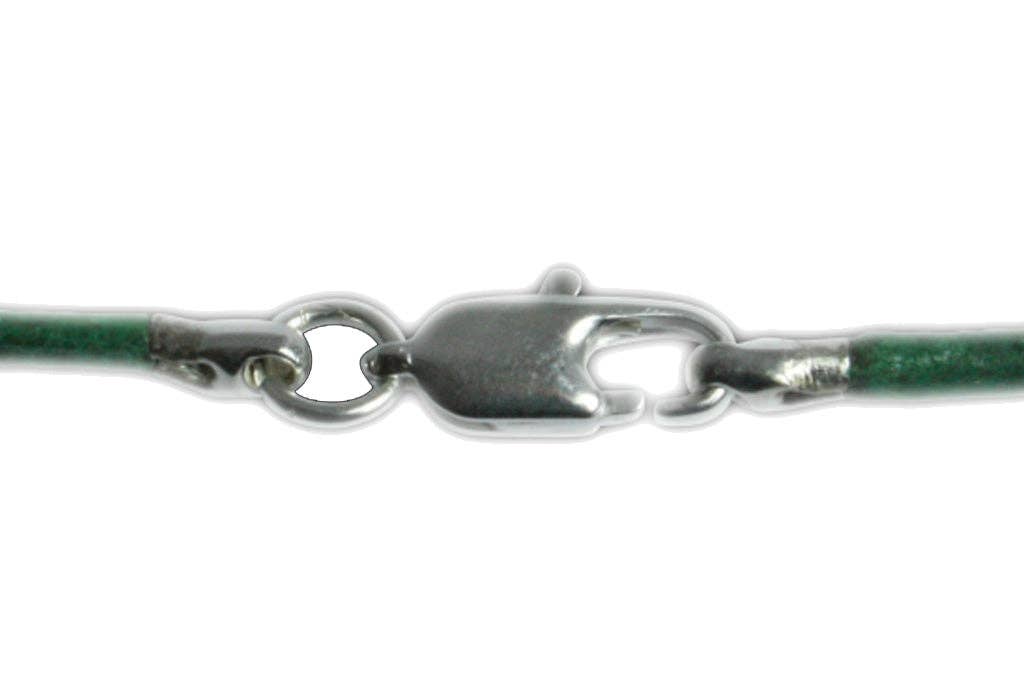 Cordon cuir coloré 1mm + attache acier inoxydable 50cm (couleur au choix)