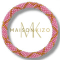 Bracelet népalais rose doré croix