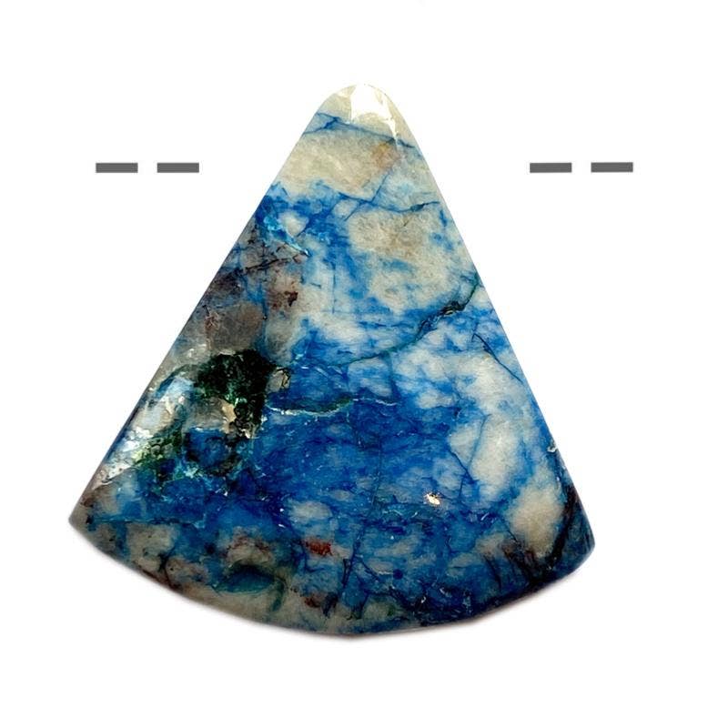 Pendentif Chrysocolle shattuckite triangle Namibie A (pierre trouée) + cordon
