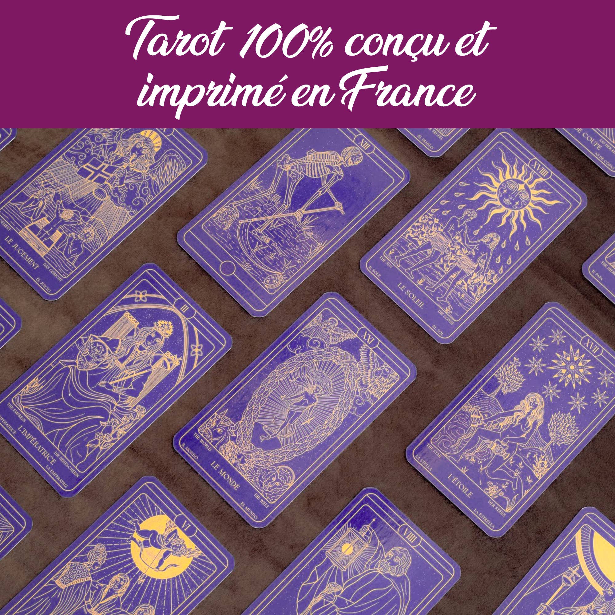Coffret Tarot de Marseille : Tarot+Livre+Nappe divinatoire