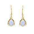 Boucles d'oreilles pendantes en argent plaqué or avec Pierre de lune