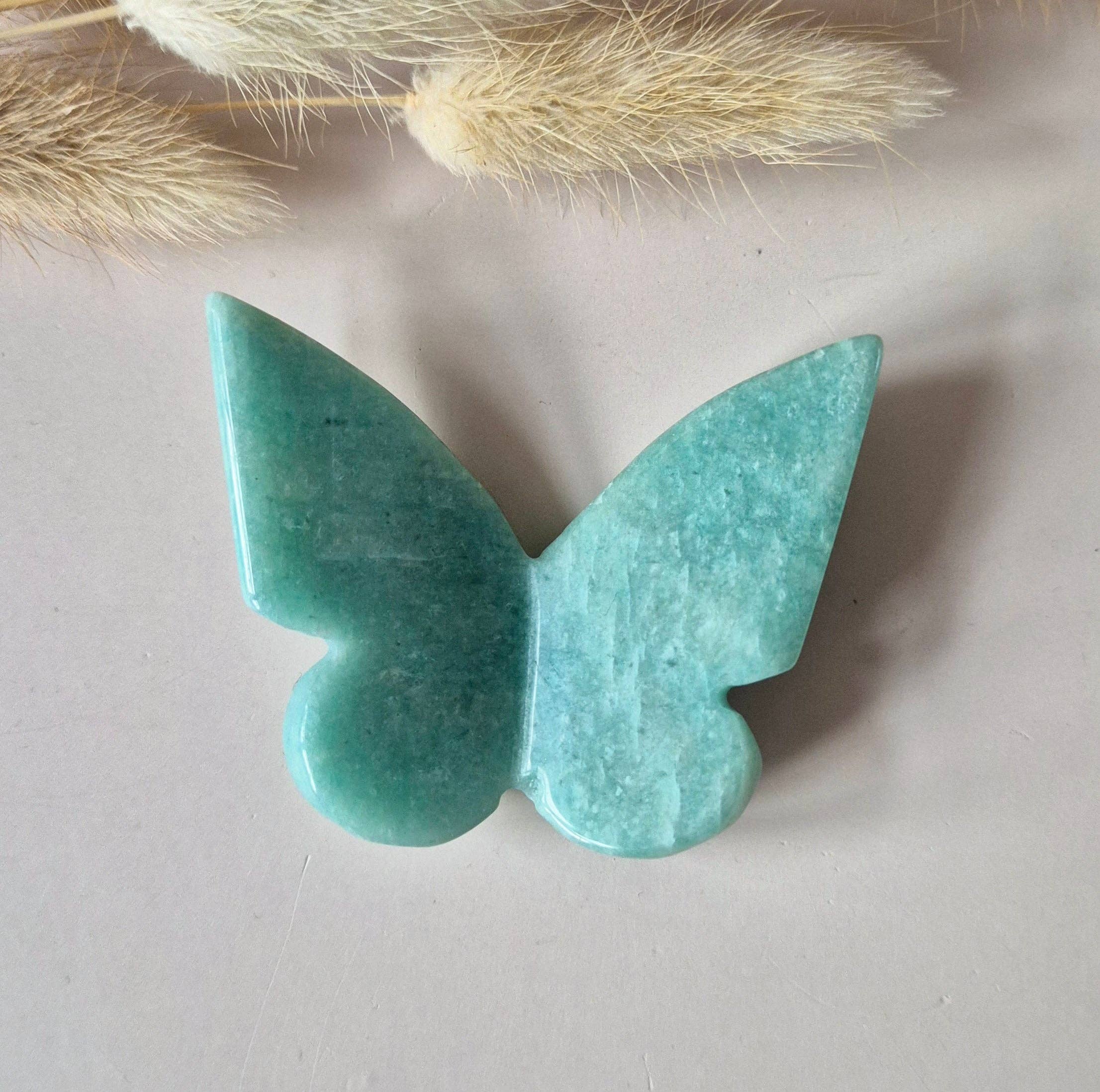 Papillon en Pierre Précieuse 6x5 cm –  Amazonite