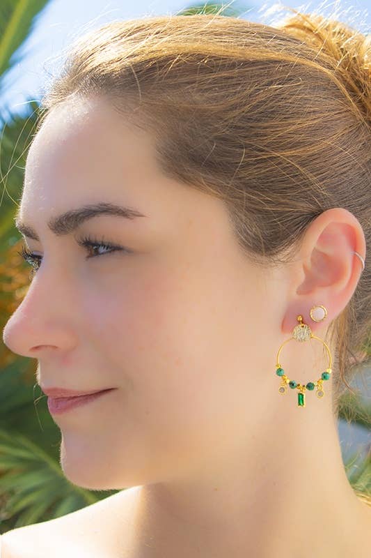 Boucles d'Oreilles Créole ZOE Rubis