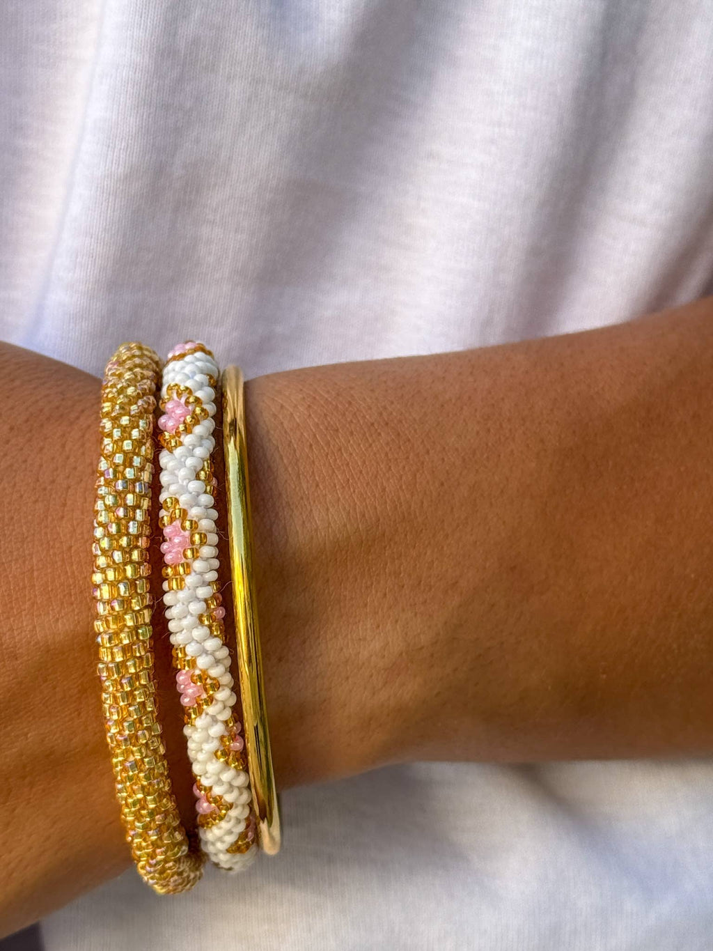 Bracelet népalais doré