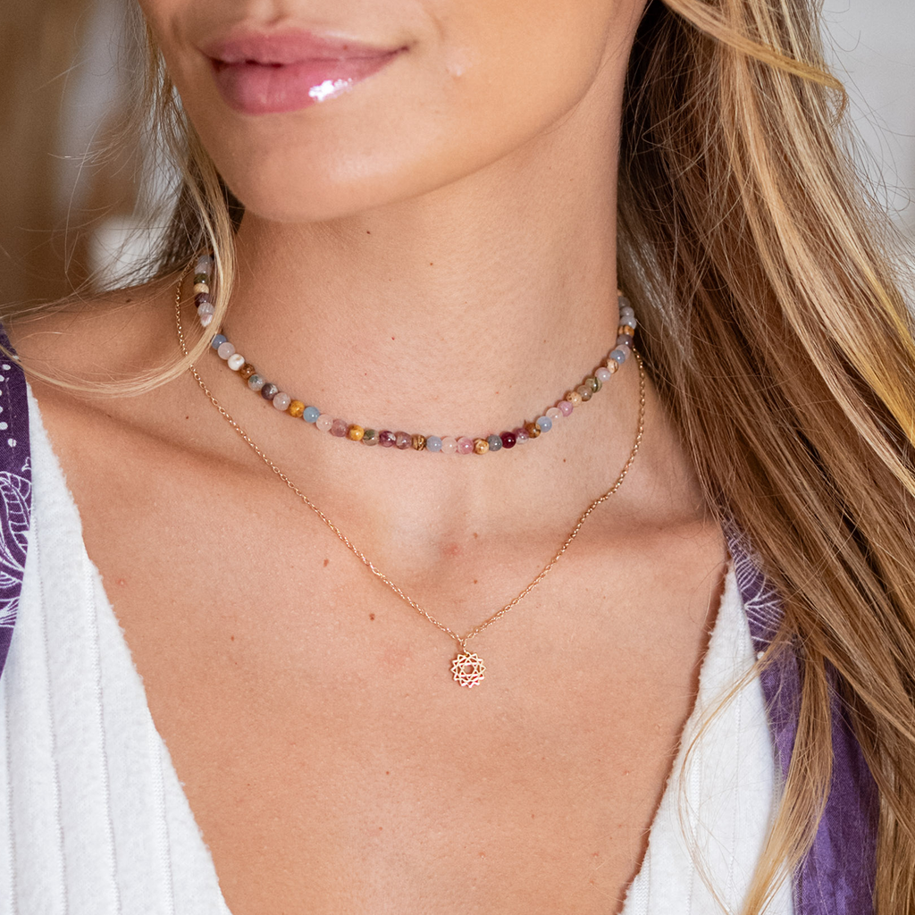 Collier Chakra du Cœur Plaqué Or