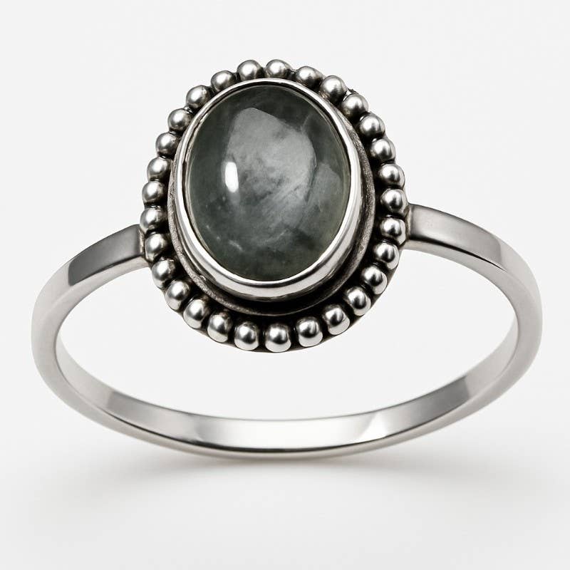 Bague Topaze bleue facettée Nigéria AA+ argent 925