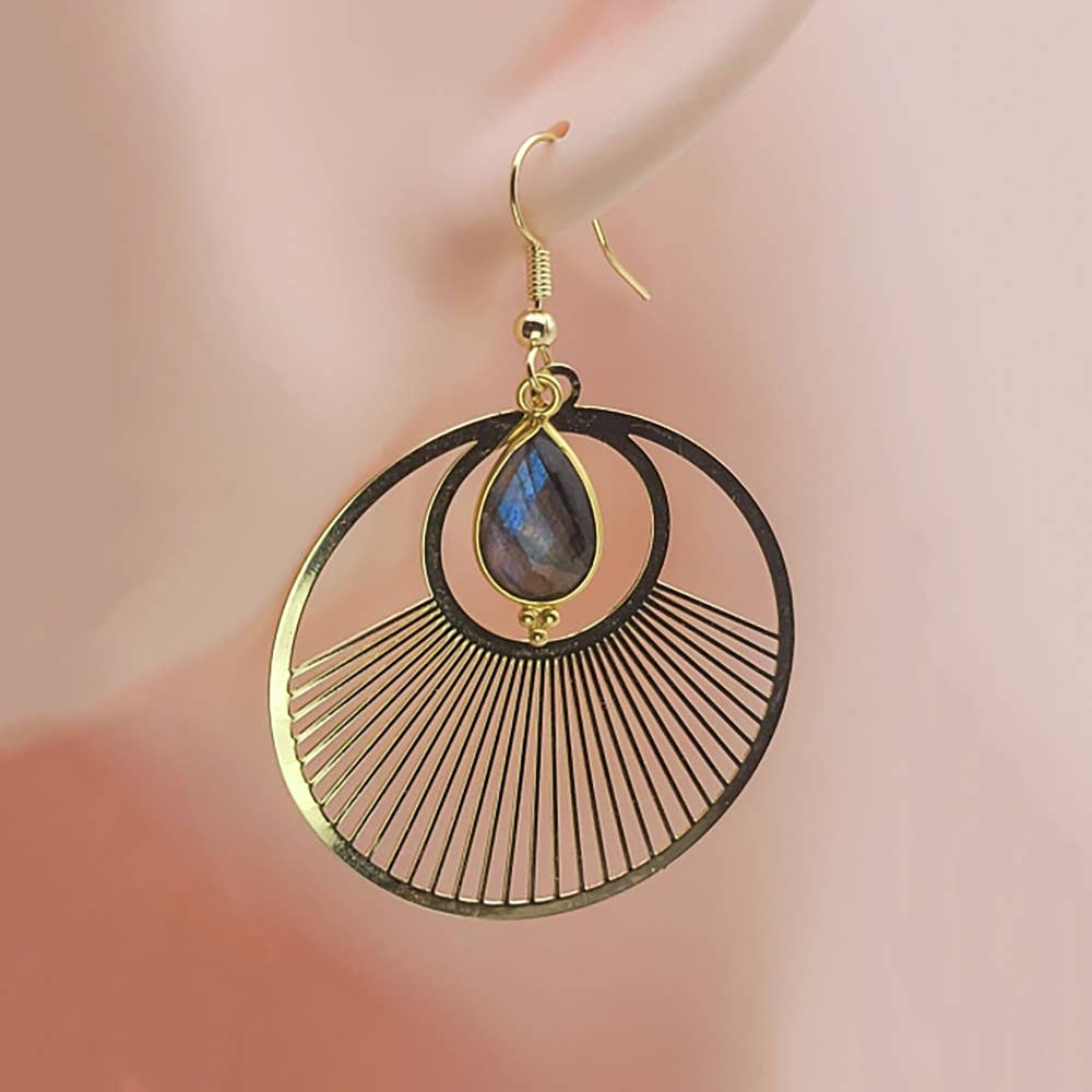 Boucle d'oreille Rhama  labradorite