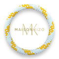 Bracelet népalais E23 Blanc et jaune torsadé