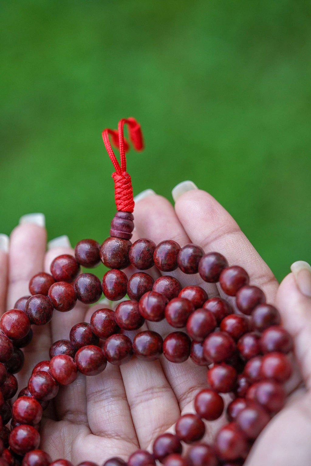 Collier Mala apaisant en bois de rose NEPAL