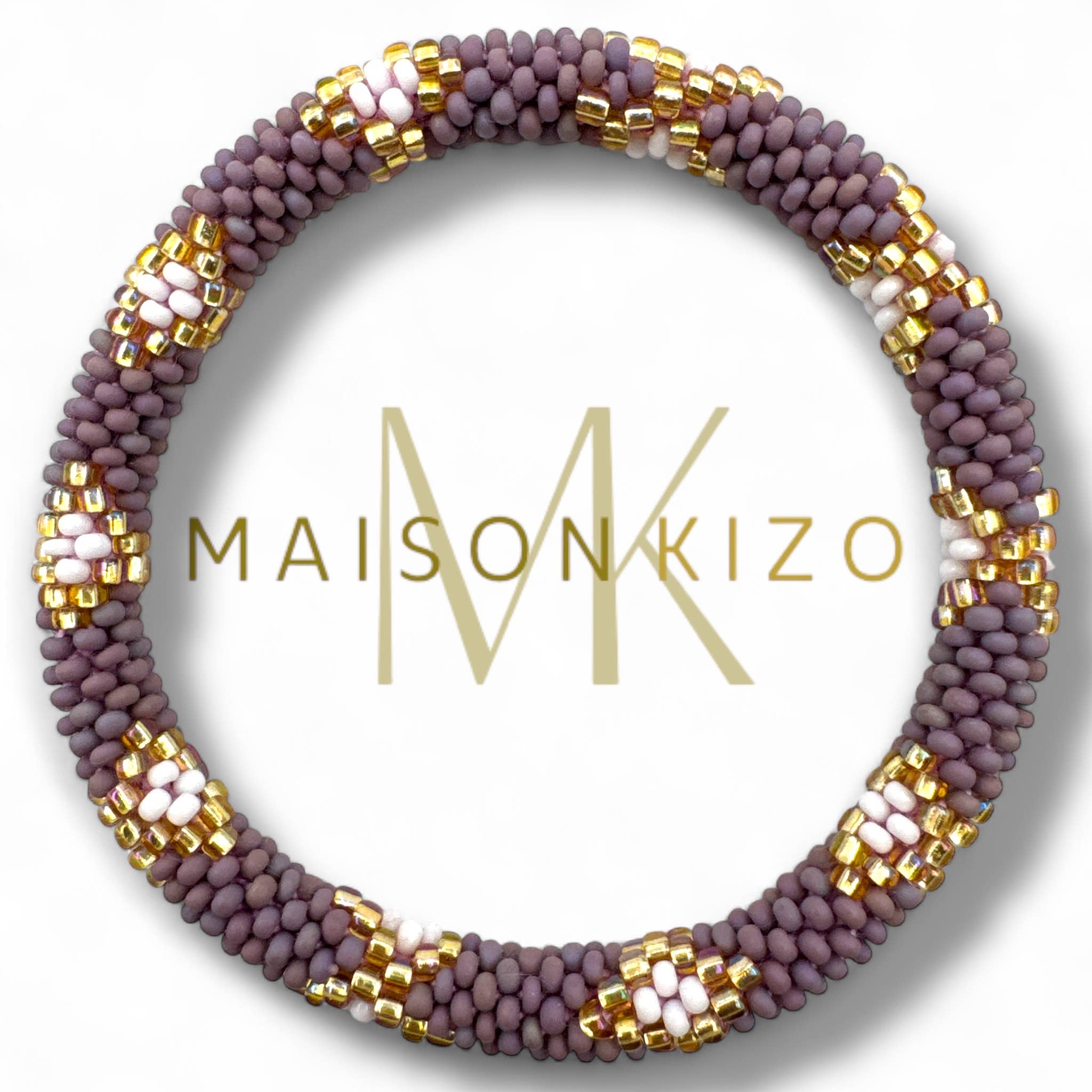 Nouvelle collection A/H 2026 Bracelet népalais B22 parme violet blanc doré