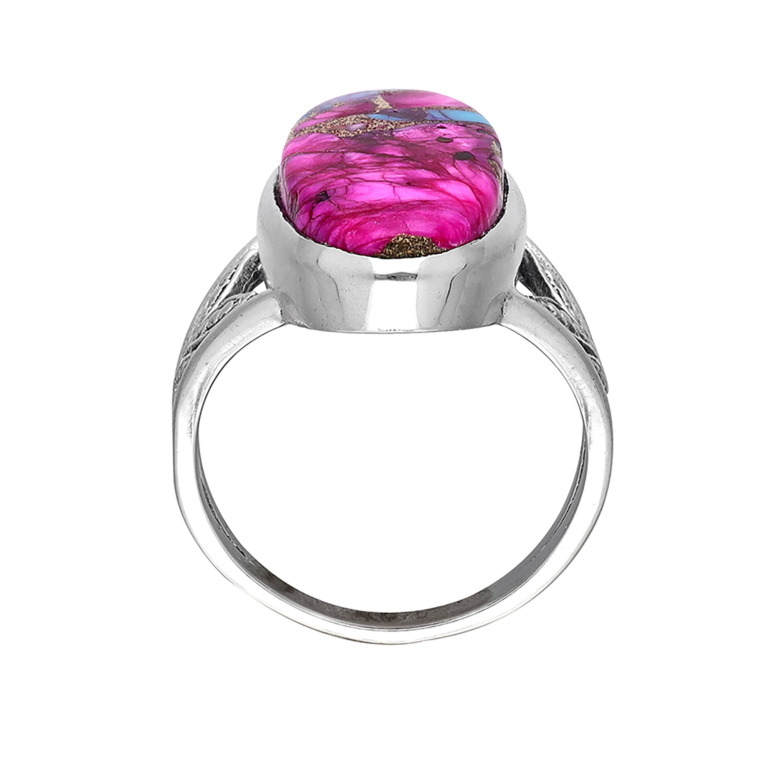 Bague en argent 925 Aurora Grove avec Turquoise rose Mohave