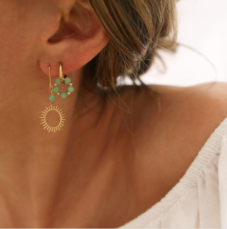 Boucles d'oreilles MARTINA - Calcite Verte
