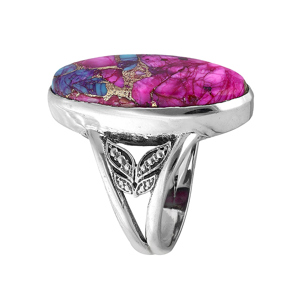 Bague en argent 925 Aurora Grove avec Turquoise rose Mohave