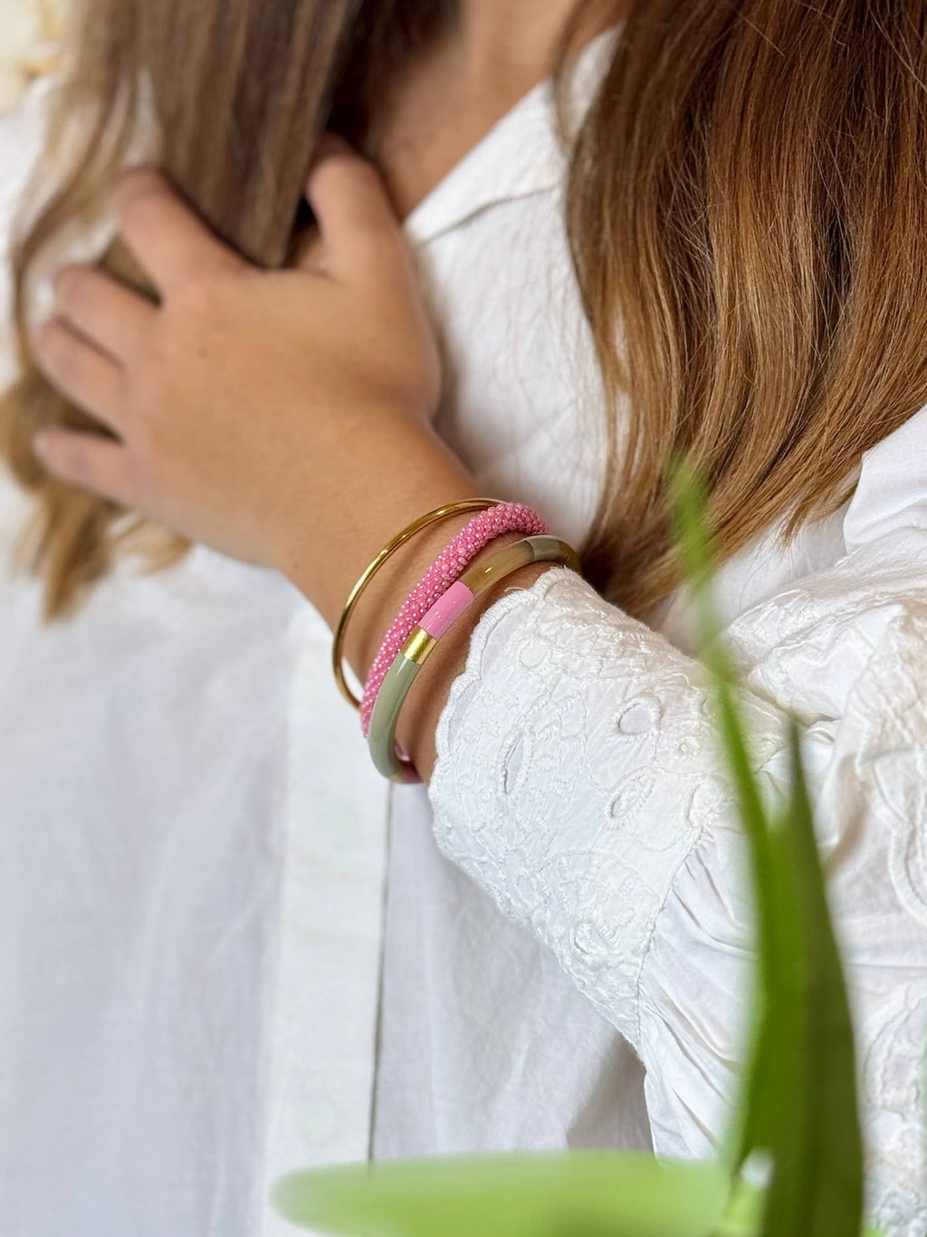 Bracelet népalais Rose Bonbon