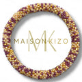 Nouvelle collection A/H 2026 Bracelet népalais B28 multi color violet parme doré