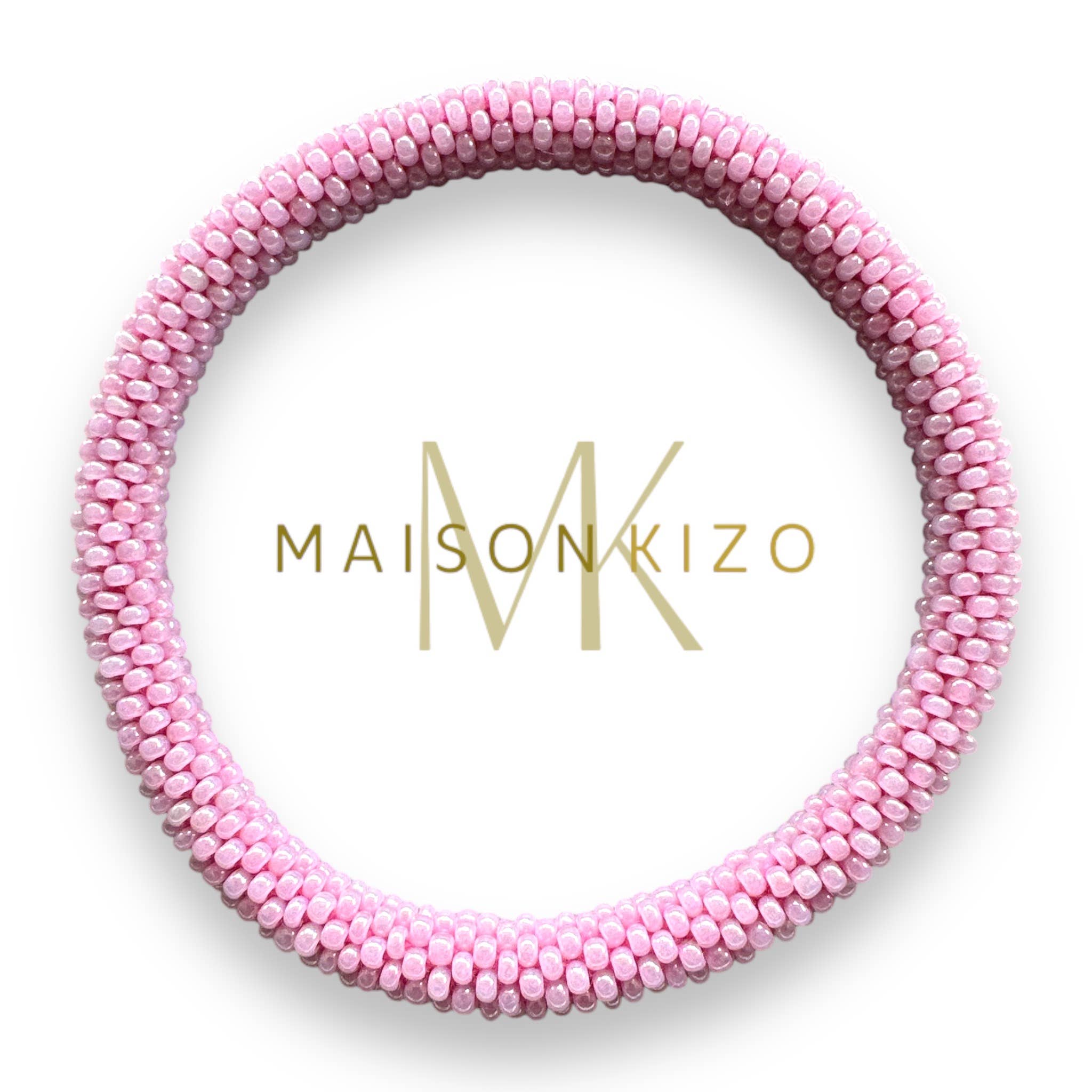 Bracelet népalais rose pale unis