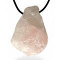 Pendentif Quartz rose Brésil A (pierre brute) + cordon