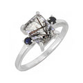 Bague bohème en argent sterling 925 avec Quartz rutile.