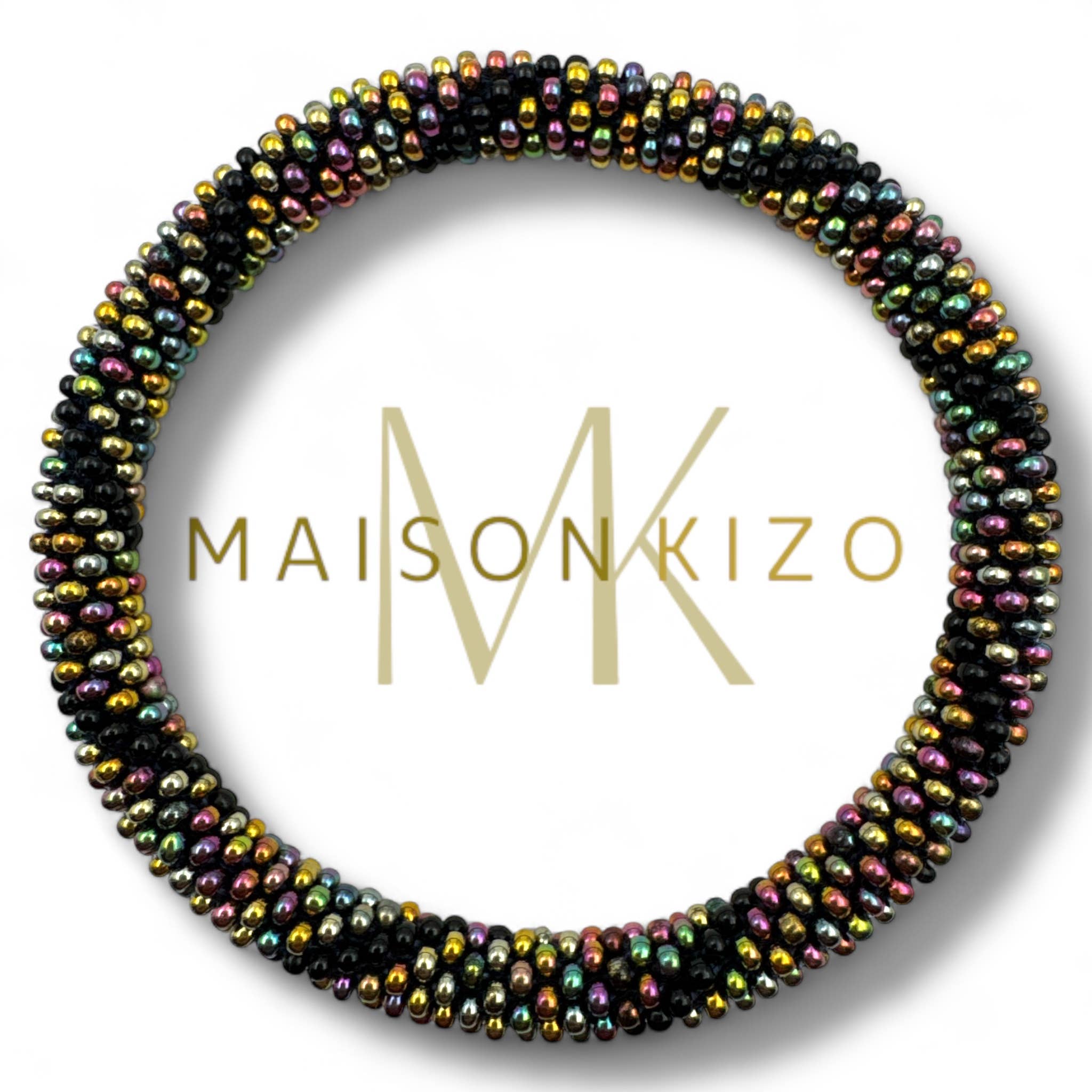 Nouvelle collection A/H 2026 Bracelet népalais B01 noir rose doré vert multi color