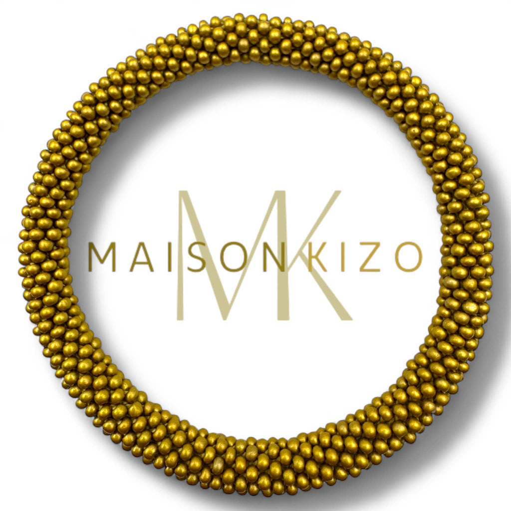 Bracelet népalais Bleu de Maison Kizo B50 bleu lapis doré