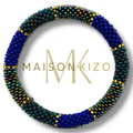 Bracelet népalais B15 bleu foncé vert canard et paon